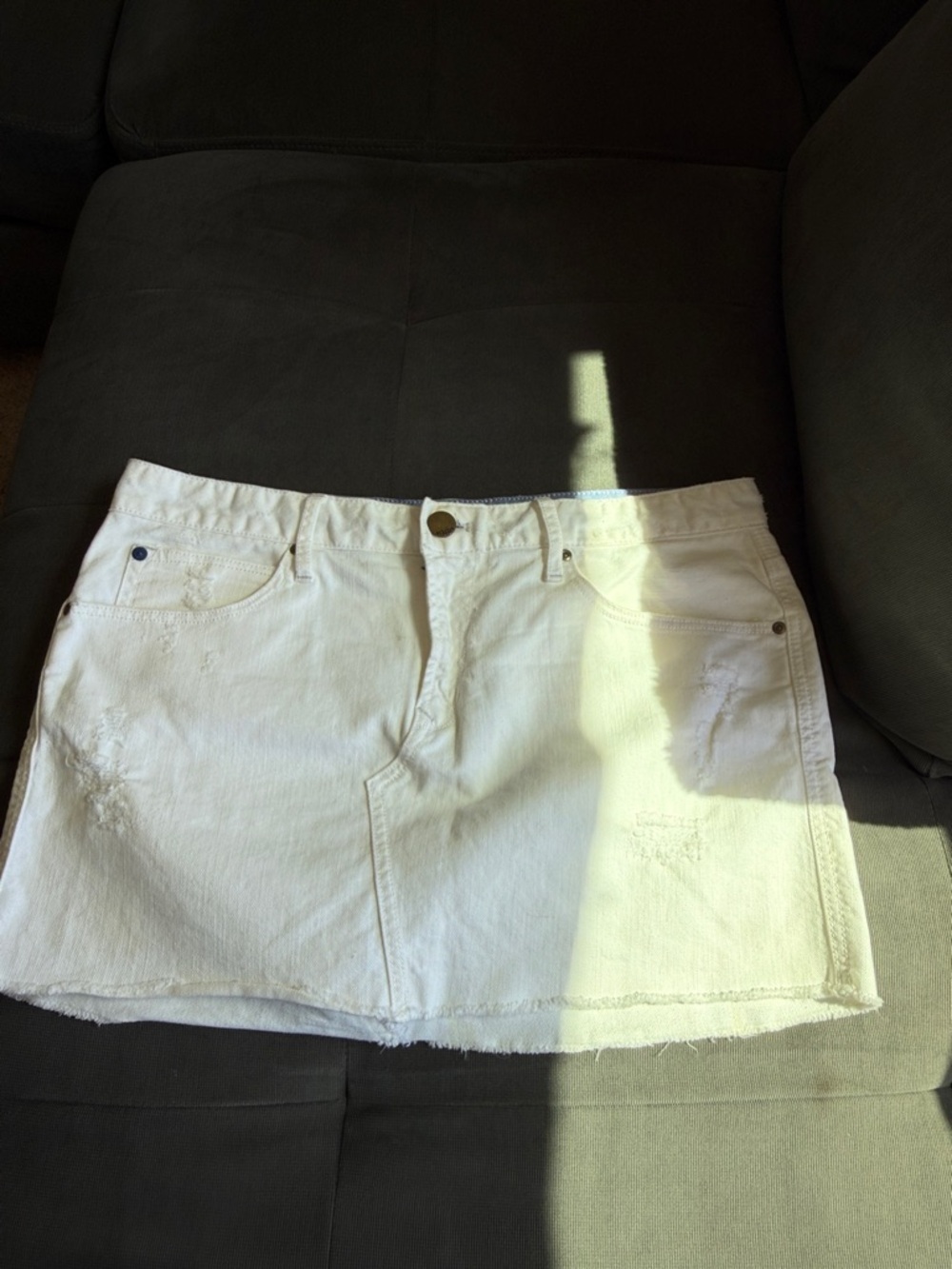 GAP Cream Denim Mini Skirt